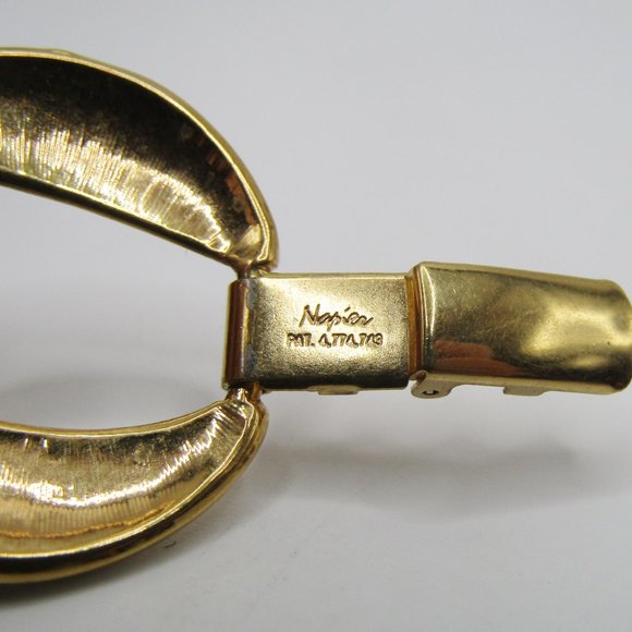 Vintage Napier Bracelet Gold Tone Link Chunky Classic 80s - Picture 4 of 5